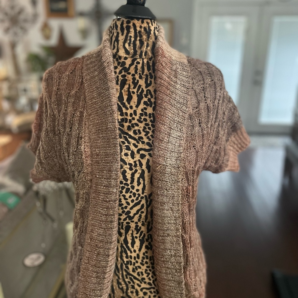 Maurices Brown Short Sleeve Cardigan